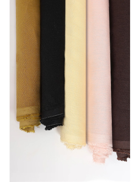 Tissu twill lin viscose Liva Eco Black - Atelier Brunette