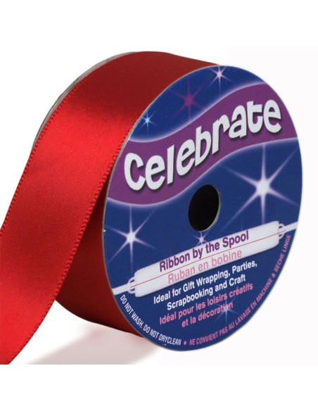 Ruban satin Celebrate rouge - 25 mm x 4 mètres