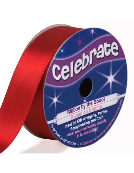 Ruban satin Celebrate rouge - 20 mm x 5 mètres