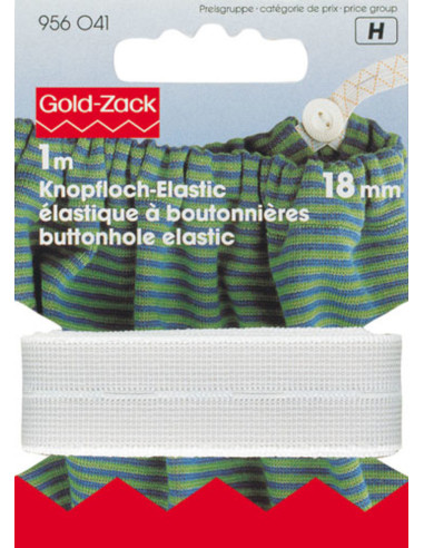 Élastique à boutonnières 18 mm