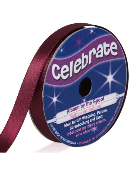 Ruban satin Celebrate prune - 9 mm x 6 mètres