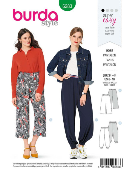 Patron de pantalon bouffant - Burda 6283