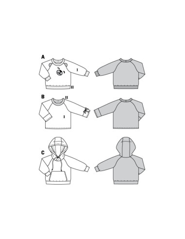 Patron de sweat-shirt à capuche - Burda 9308