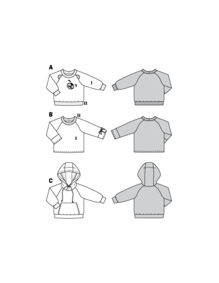 Patron de sweat-shirt à capuche - Burda 9308