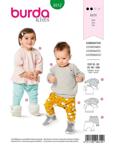 Patron de tee-shirt et pantalon élastique - Burda 9312