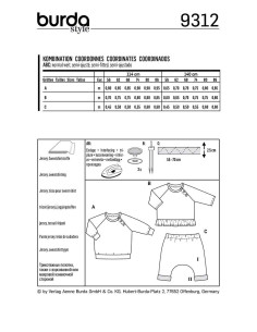 Patron de tee-shirt et pantalon élastique - Burda 9312 2