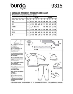 Patron de bonnet, pantalon et veste sweat - Burda 9315 2