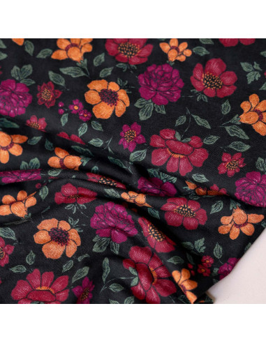 Tissu jersey de viscose Dalia noir - Lise Tailor