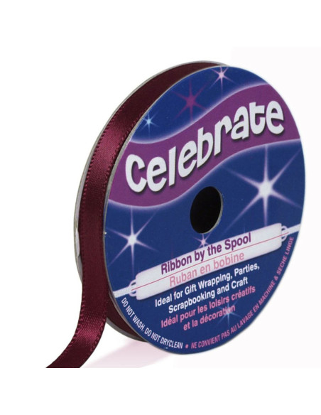 Ruban satin Celebrate prune - 6 mm x 6 mètres