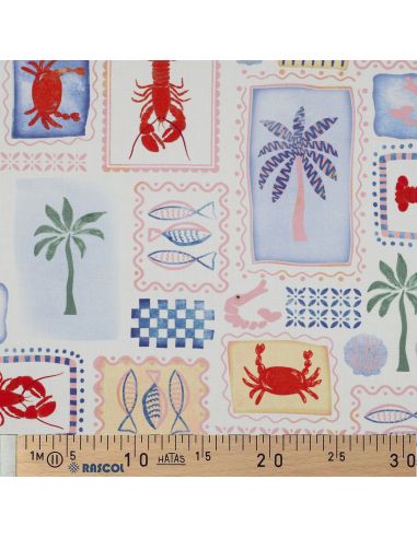 Toile de coton canvas - Patchwork estival