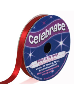 Ruban satin Celebrate rouge - 6 mm x 6 mètres