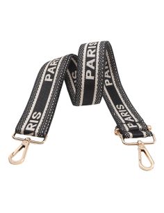 Sangle de sac avec mousquetons Paris - Noir