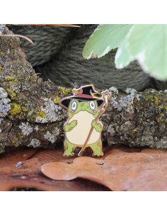 Pin's support de marqueur de maille - L'assistant de la sorcière - Grenouille