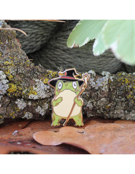 Pin's support de marqueur de maille - L'assistant de la sorcière - Grenouille