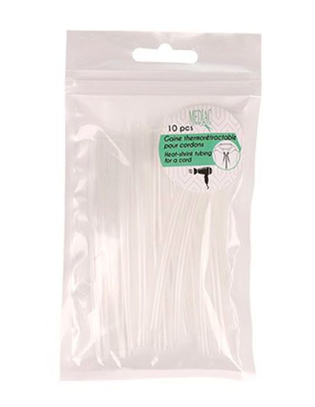 Lot de 10 gaines thermorétractable pour cordon - Transparent