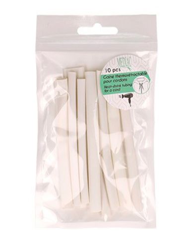 Lot de 10 gaines thermorétractable pour cordon - Blanc