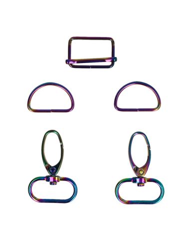 Ensemble de boucles pour sacs & bananes 25 mm - Rainbow