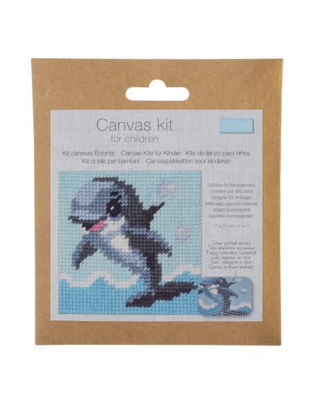 Kit canevas enfant - Dauphin joyeux