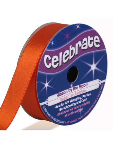 Ruban satin Celebrate orange - 13 mm x 6 mètres