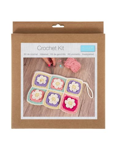 Kit de crochet amigurumi - Pochette zippée florale
