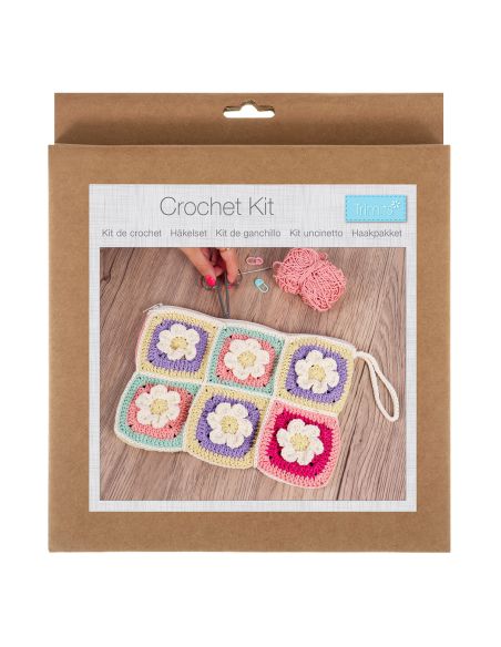 Kit de crochet amigurumi - Pochette zippée florale