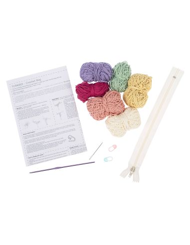 Kit de crochet amigurumi - Pochette zippée florale