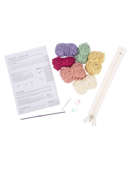 Kit de crochet amigurumi - Pochette zippée florale