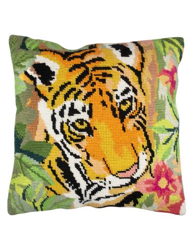Kit de broderie housse de coussin - Tigre