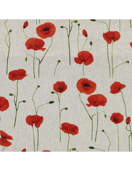 Toile de coton canvas premium - Coquelicots