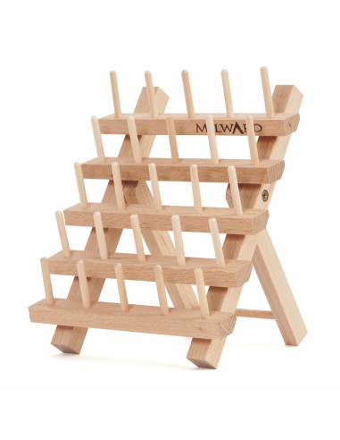 Présentoir en bois pour 25 bobines de fils