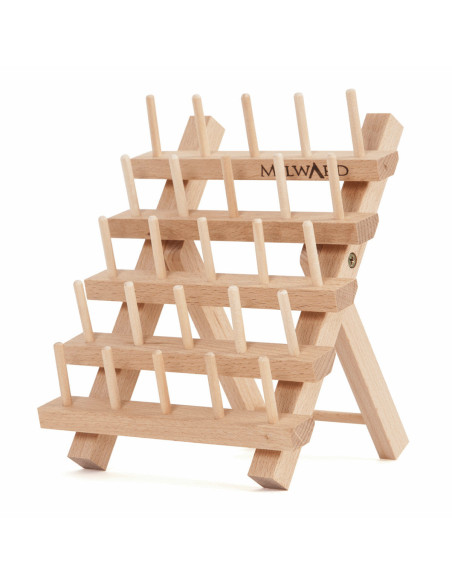 Présentoir en bois pour 25 bobines de fils