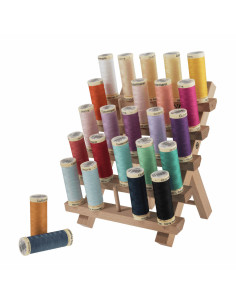 Présentoir en bois pour 25 bobines de fils 2