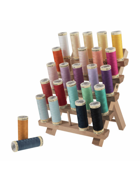 Présentoir en bois pour 25 bobines de fils