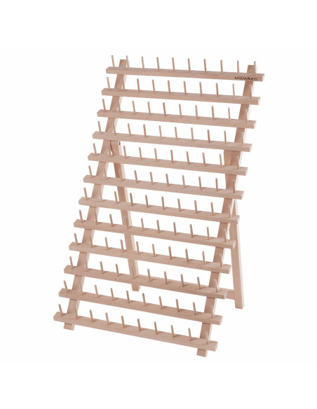 Présentoir en bois pour 120 bobines de fils