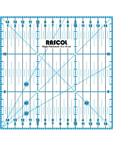 Règle patchwork Rascol 15 x 15 cm