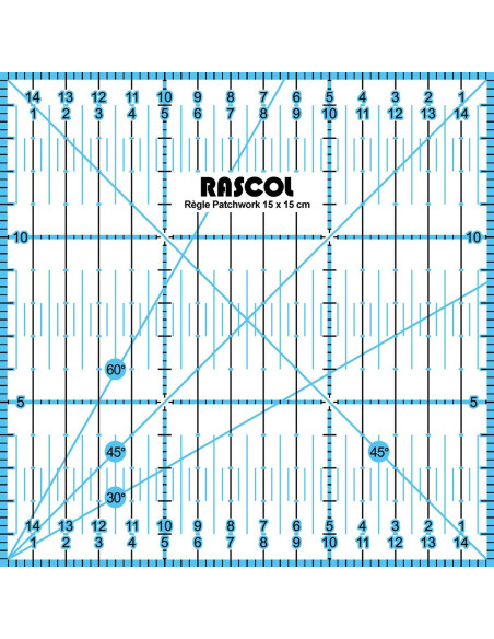 Règle patchwork Rascol 15 x 15 cm