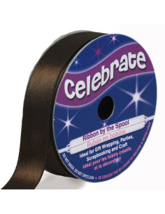 Ruban satin Celebrate chocolat - 13 mm x 6 mètres