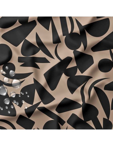 Tissu imperméable pour ciré - Jamo gris et noir