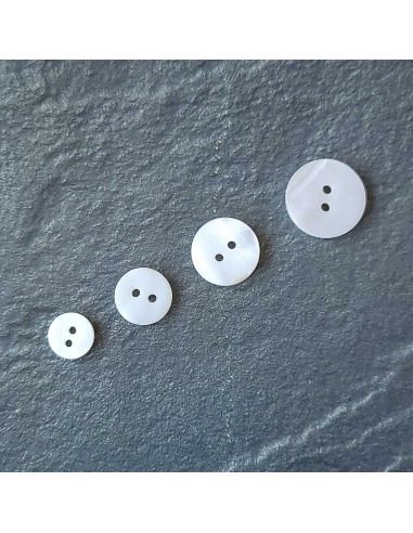 Bouton nacre blanc 2 trous