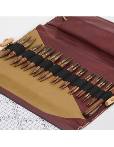 Trousse aiguilles à tricoter circulaires courtes KnitPro Deluxe Ginger