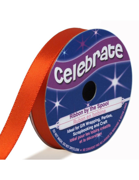 Ruban satin Celebrate orange - 9 mm x 6 mètres