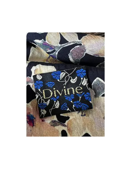 Étiquette tissée à coudre My Dress Made - Divine bleuets