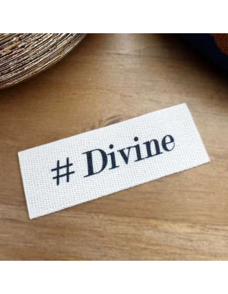 Étiquette tissée à coudre - Hashtag Divine