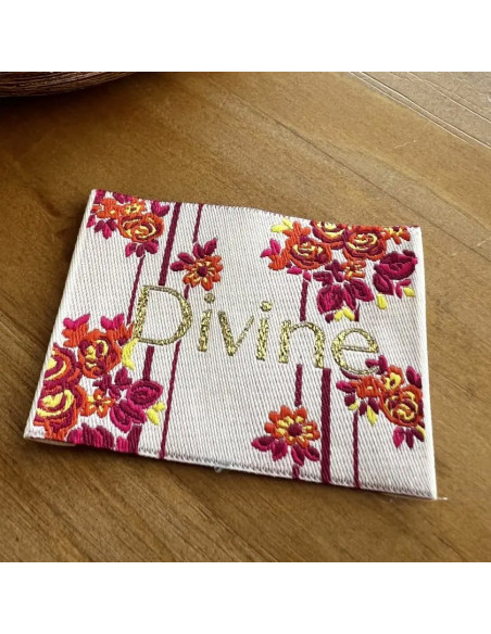Étiquette tissée à coudre - Divine Magnolia