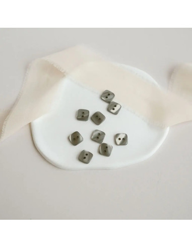 Bouton carré Smart 2 trous - Lichen