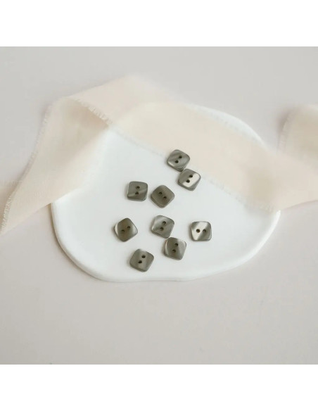 Bouton carré Smart 2 trous - Lichen