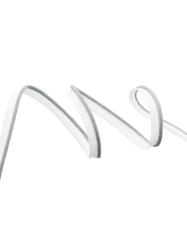 Passepoil, dépassant lurex - Argent trame blanche