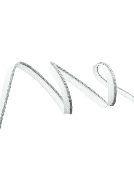 Passepoil, dépassant lurex - Argent trame blanche