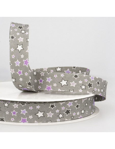 Biais étoiles - Gris étoiles violet