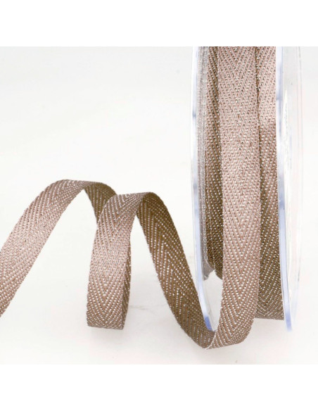 Ruban sergé métallisé - Beige